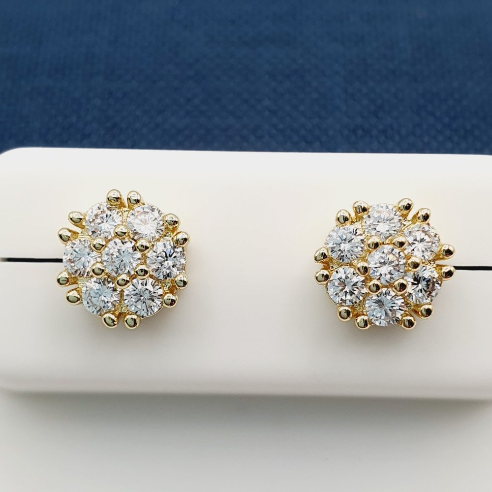 "14K Gold Plated Cubic Zircon Earrings, INUS1BR137